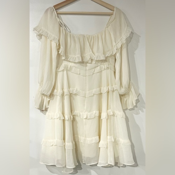 NWT Ever New Melbourne Daisy Ruffle Mini Dress in Ivory 4 - Picture 7 of 8